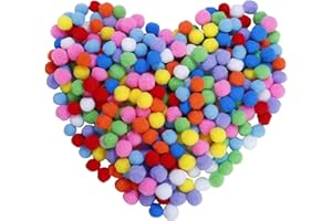 MAOXINTEK Pompones de Colores Mini Pompoms Multicolor Bola para Bricolaje, Manualidades y decoraciones Artesanía para Hobby Suministros 2.5cm /1 pulgada para Niños Creativo Elásticos (300 piezas)