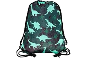 HECKBO Turnbeutel Mädchen Junge - Dino Dinosaurier Motiv - 40x32cm - Kindergarten, Kita, Krippe - Rucksack, Beutel, Sporttasche, Sportbeutel, Kindergartenrucksack, Kinderrucksack, Stoffbeutel