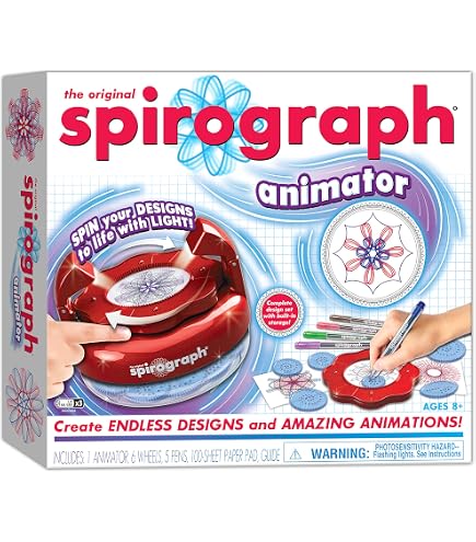Spirograph Voyage - Kit Créatif Portable Pour Dessiner Des Motifs Géométriques En Déplacement - Inclut Roues, Stylos, Papier Et Guide