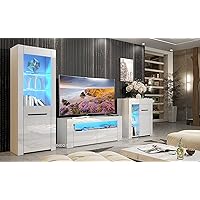 200cm TV Stand Black Unit Modern Long Cabinet Gloss &Matt LED