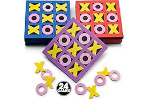 Bedwina Tic TAC Toe (Paquete a Granel de 24) 12,7X 12,7cm de Espuma Tic-TAC-Toe Mini Juego de Mesa Juguetes para niños, Regalos de Fiesta de cumpleaños, Rellenos de Bolsas de Regalo, premios de Aula
