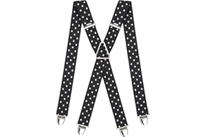 Pierrot Bretelle Uomo Larghe Vintage - Clip molto forti Regolabili Fino A 130cm - Bretelle Uomo Eleganti Artigianali Garantite A Vita