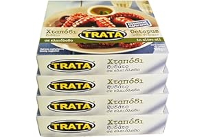 Trata Greek Octopus with Vinegar in Olive Oil Net Weight 400gr (Pack of 4 easy open tin cans of 100g each)