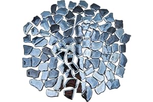 YOZIEMQ Unregelmäßige Keramik-Mosaikfliesen, 1,7 - 3,9 cm, 500 g, Keramik-Mosaikfliesen zum Basteln, Keramik-Mosaikstücke für Heimdekoration oder Bastelarbeiten, Mosaik-Zubehör (schillerndes Perlenschwarz)