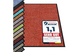 etm Non-slip Dirt Trapper Mat Absorbent Heavy-duty Entrance Mat for Indoor and Outdoor (Red, 90 x 150 cm) Washable Door Mat Barrier Mat Front Doormat