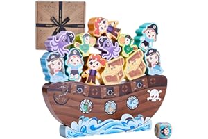 Jaques of London Wobbly Pirates Toy | Stacking Wooden Toys for 3 4 5 year olds | Toddler Toys Balancing Games | Since 1795...