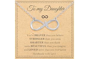 Rajputana Infinity Cross Necklace for Women, Dainty 925 Sterling Silver Sparkling Cubic Zirconia Love Pendant Necklace Christmas Jewellery Gifts Mom Daughter with Inspirational Card