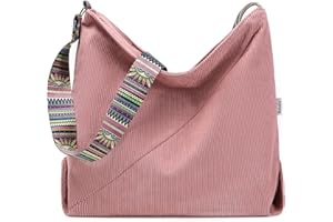 Makukke Sac à main pour femme - Sac à bandoulière en velours côtelé - Sac à bandoulière décontracté - Pour l'école, le bureau, le travail, les voyages, les excursions