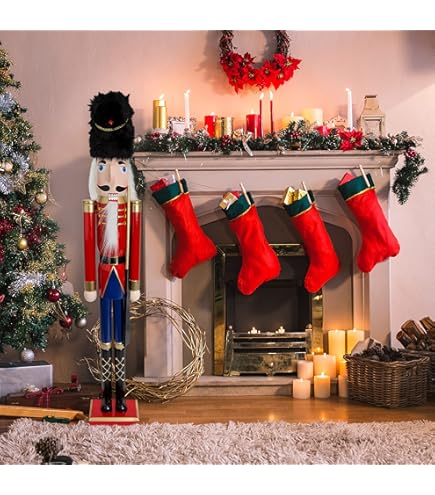 KNLSTORE Set of 2 Christmas Holiday Metal Toy Soldiers Nutcracker