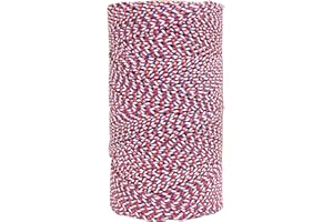 W. Rose RO687 Super Tough Professional Bonded Braided Nylon Mason's Line, 685-Feet, White/Blue/Red