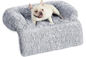 Feandrea FluffyHug Panier pour Chien, Tissu Peluche, Tapis, Couverture de Protection pour Canapé, Taille M, pour Chiens de Petite et Moyenne Taille, 80 x 75 x 16 cm, Gris Ombré PGW221G01