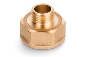 HYDROBIL Water Pipe Plumbing Fittings Reducing Adapter 1" BSP Female x 1/2" BSP Male, BSP Fittings, Brass Plumbing Joints and Connections, 10 Bar, Max. Temp. 95°C, BSP Connector