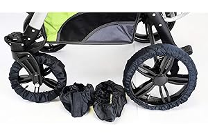 Best For Kids Reifenschutz für Kinderwagen 2 Modelle zur Auswahl (Modell 1 - Schwenkbare Vorderrädern)