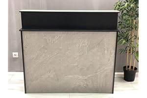 None Brand Mesa de Oficina Mostradores para Tiendas o Recepción Mueble Grisáceo y Negro Amplio