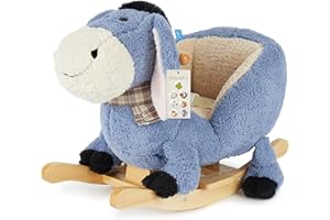 BIECO Asino Animale a Dondolo in Peluche | Dondolo per Bambini con Cintura di Sicurezza | Dondolo per Bambini | Dondolo per Bambini | Dondolo per Animali da Camera | Dondolo per Bambini da 9 Mesi