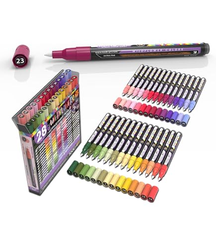 Touchfive - stylos-feutres de peinture en acrylique, 20 marqueurs, pour enfants et adultes, pour peindre des rochers, toile, Album Photo, bricolage artisanal Touchfive - stylos-feutres de peinture en acrylique, 20 marqueurs, pour enfants et adultes, pour peindre des rochers, toile, Album Photo, bricolage artisanal