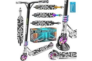 KESSER® Patinete acrobático GT-Limit, Patinete Divertido con dirección de 360Ḟ, Patinete acrobático con Soporte, rodamientos de Bolas ABEC 9, Ruedas de PU de 110 mm, Patinete Scooter