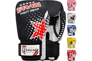 FARABI SPORTS Gants de Boxe pour Enfants Farabi 6 oz, Gants d'entraînement de Kickboxing Muay Thai MMA, Meilleurs Gants pour l'entraînement sur Sac de Boxe, tampons de Mise au Point Pratique
