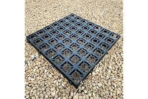 STORM TRADING GROUP 4 x Paving Driveway Grids Black Plastic Mat For Turf, Grass, Lawn, Path & Gravel Protector Drainage Mat (1 Square Meter)