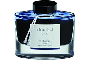 PILOT Iroshizuku Fountain Pen Ink – 50 ml Bottle – Shin-kai Deep Sea Blue (Blue Gray) (japan import) (INK-50-SNK)