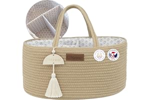 Yunioo Organisateur de panier à couches pour Bébé│Organisateur de table à langer pour chambre d'enfant│Sac à langer│Panier de rangement pour couches│Organisateur de jouets│Panier à langer