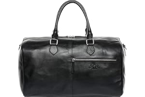 SID & VAIN borsa da viaggio vera pelle SEATTLE grande I borsone per sport uomo donna I borsa da weekend nera fatta a mano