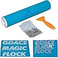 GDACE Rhinestone Template Metarial Magic Sticky Flock Self Adhesive Rhinestone Flock in Roll for Cutting Machine 12" x 4 Yards