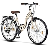 Licorne Bike Stella Premium City Bike in 24,26 und 28 Zoll - Fahrrad für Mädchen, Jungen, Herren und Damen - Shimano 21 Gang-
