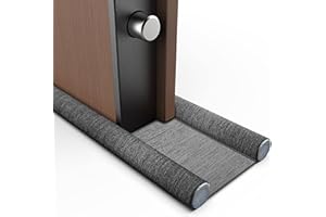 BABYBUNNY Bas de Porte Double Isolant - 100 CM, Boudin de Porte pour Portes Blindées, Isolants de Courants d'air pour Portes de Toutes Les Largeurs, Isolation Contre Le Froid, l’Humidité, et Le Bruit (Gris)