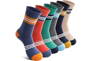 Welwoos Kinder Jungen Socken Sportsocken Atmungsaktiv Laufsocken Kompressions Baumwolle Kindersocken 6 Paare