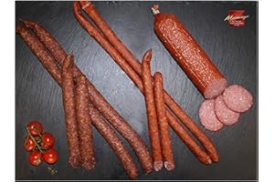 MEININGER DIE THÜRINGER TRADITIONSFLEISCHEREI Wurst aus Meiningen I Rauchpeitschen I Meininger Schlanke I Rennsteigsalami I Salami Schlemmerpaket
