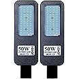 PE Plastic 50 Watts BIS Approved LED Street Light Waterproof IP65 Full Poly Carbonate Body, 140 $$$r watt Lumens with 2 Years Warranty (Pack of 2), Corded Electric, White