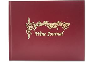 BookFactory® Wine Journal/Wine Log Book/Wine Diary/Wine Notebook - Burgundy Leather Cover - 72 Pages, Professional Grade, Smyth Sewn Hardbound, 8 7/8" x 7" (LOG-072-XLO-TWR-WINE-XMT43R)