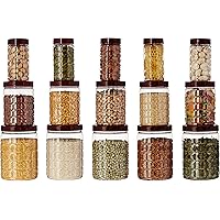 Amazon Brand - Solimo Checkered Airtight Jar Set of 15