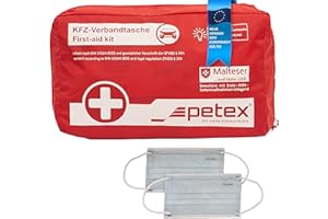 Petex 43930012 Sac de Pansement, Contenu Conforme à la Norme DIN 13164, Rouge