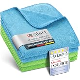 Glart 4448 Set of 4 Super Soft Microfibre Cloths for Car and Home, 2 Blue and 2 Green 40 x 40 cm, Also for Window Cleaning