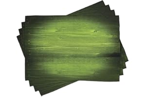 ABAKUHAUS Waldgrün Platzmatten, Horizontale hölzerne Planken raues Eichen-Holzstruktur-Oberflächenbeschaffenheits-Bild, Tiscjdeco aus Farbfesten Stoff für das Esszimmer und Küch, Schwarz Grün