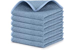 Ekedalen Panni Magic Microfibra Waffle, 6X Asciugamani Catturapolvere Senza Aloni Lucidatura Assorbenti, Strofinacci Pulire Vetri Pavimenti Bagno Casa Cucina Auto Moto, Stracci Pulizia Riutilizzabili