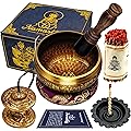 NAMASTEY® – Bol Tibétain – Bol Chantant Ø10 cm Martelé à la Main au Népal – Tingsha Tibétain – Cordelette Encens Népalais – Brûleur – Coffret Papier Lokta – Accessoires Méditation – Yoga e Zen