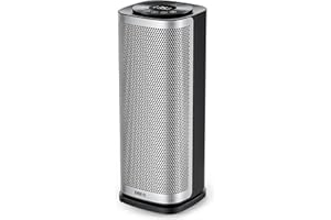 Dreo Space Heater, 3-Mode 3-Speed, Thermostat, 12H Timer, 70° Oscillation, Low Energy ECO, Tip-Over and Overheat Protection, Electric Silent Ceramic Heater for Home Office, Solaris Slim H2