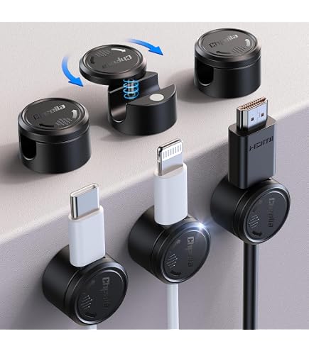 PZOZ Kabelclips – 3 Stuks, Elk 11 Sleuven, Zelfklevend, Voor Bureaus En Auto’s, Zwart