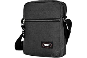 Gloria Kaos Borsa Borsello Uomo Tracolla Regolabile Tessuto Tecnico Moderno GK-A001 (Nero)