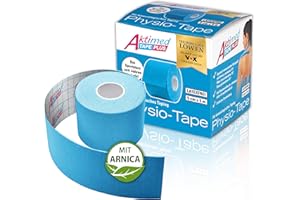 ‎AKTIMED AKTIMED Tape PLUS Kinesiologie Tape – Sporttape mit pflanzlichem Extrakt Arnica D6* – patentiertes Physiotape Dermatest „sehr gut“ – Kinesiologie Tapes elastisch & wasserfest (hellblau)