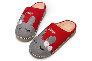 Mishansha Zapatillas de Casa Mujer Hombre Antideslizante Cómodas Pantuflas para Invierno Cálido Suave