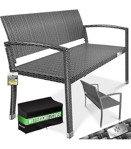Blome Panca Da Giardino In Plastica Bianca 200 Cm - 4 Posti - Resistente UV E Intemperie - Made In Germany - 5
