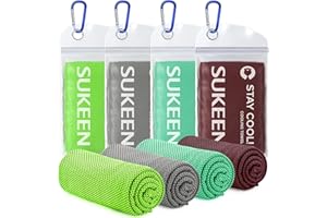 SUKEEN Cooling Towel Microfiber Towel for Instant Cooling Relief, Soft Breathable Sport Towel Cool Towel for Sports, Yoga, Beach, Golf Towel, Gym Towel, Ice Towel for Neck 100 x 30 cm with Storage Bag