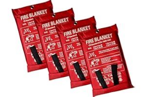 Lonnsaffe Cobija de emergencia de fibra de vidrio, manta de supervivencia para refugio, ideal para cocina, chimenea, parrilla, coche, camping (4 unidades (1 x 1 m)