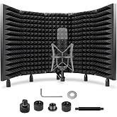 CAHAYA Studio Recording Microphone Isolating Shield Thicker Sponge Absorbing Sound Isolating Lower Volume Foldable Adjustable