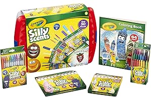 CRAYOLA Silly Scents Colouring Tub - Over 50 Scented Crayons, Markers & Pencils (Including a 64 Page Colouring Book) | Ideal for Kids Aged 3+