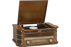 Denver MCR-50 Marrón tocadisco - Tocadiscos (Corriente alterna, 110-230 V, 50/60 Hz, Marrón, 8,5 kg, 490 x 210 x 330 mm)